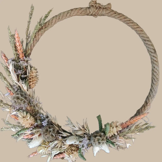 Droogbloemen touwkrans doe-het-zelf