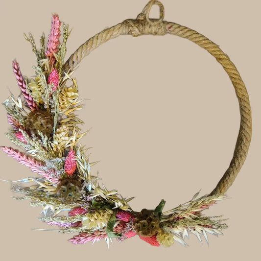 Droogbloemen touwkrans doe-het-zelf
